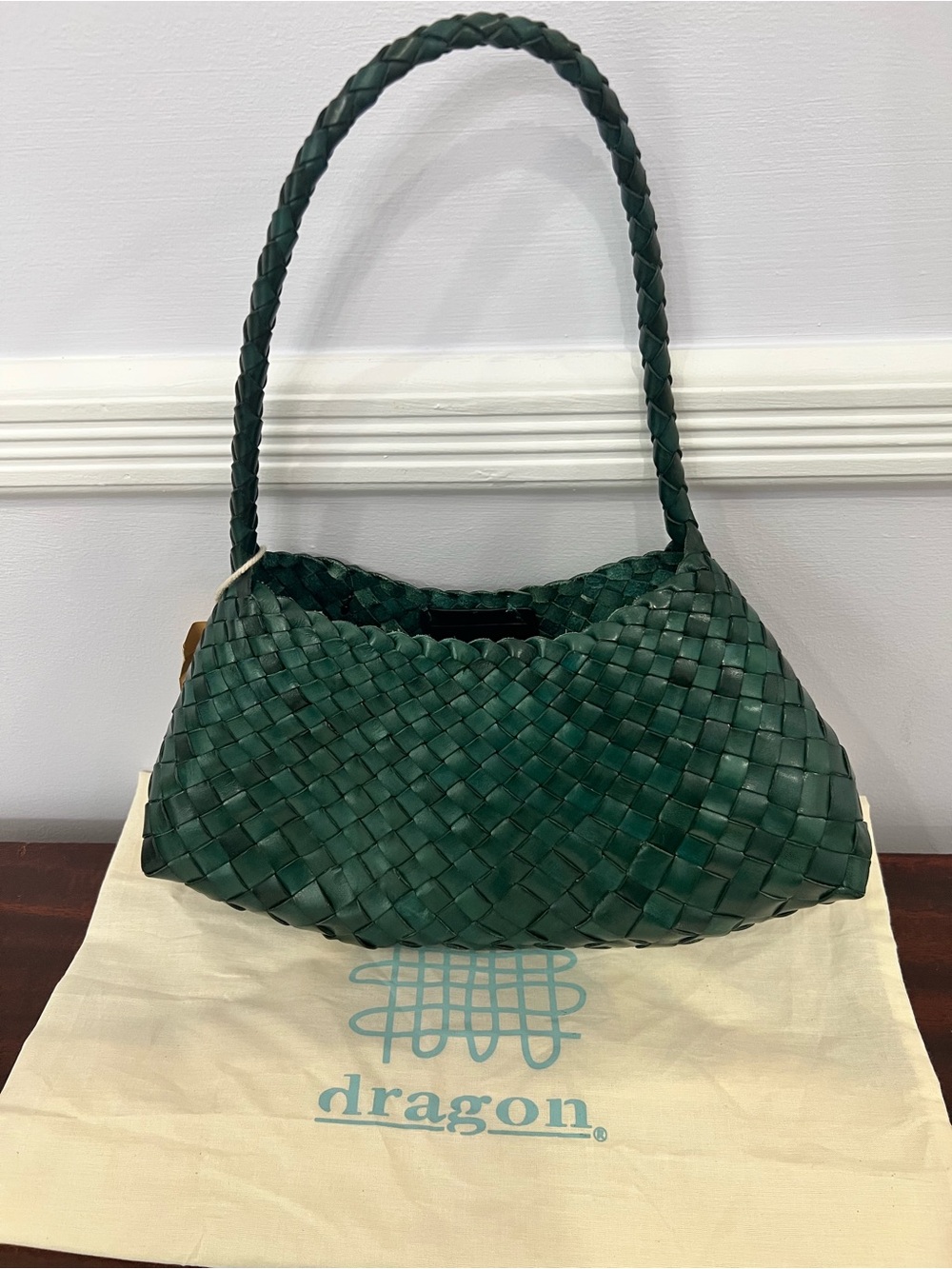 Dragon Diffusion The Rosanna Woven Bag Forest Green - Picture 4 of 14